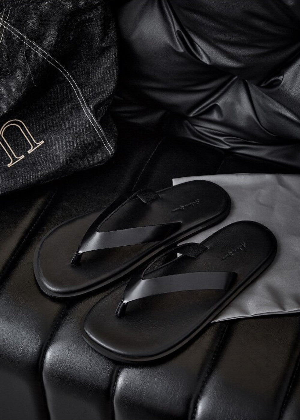 Minimal Leather Thong Sandals  #AS001