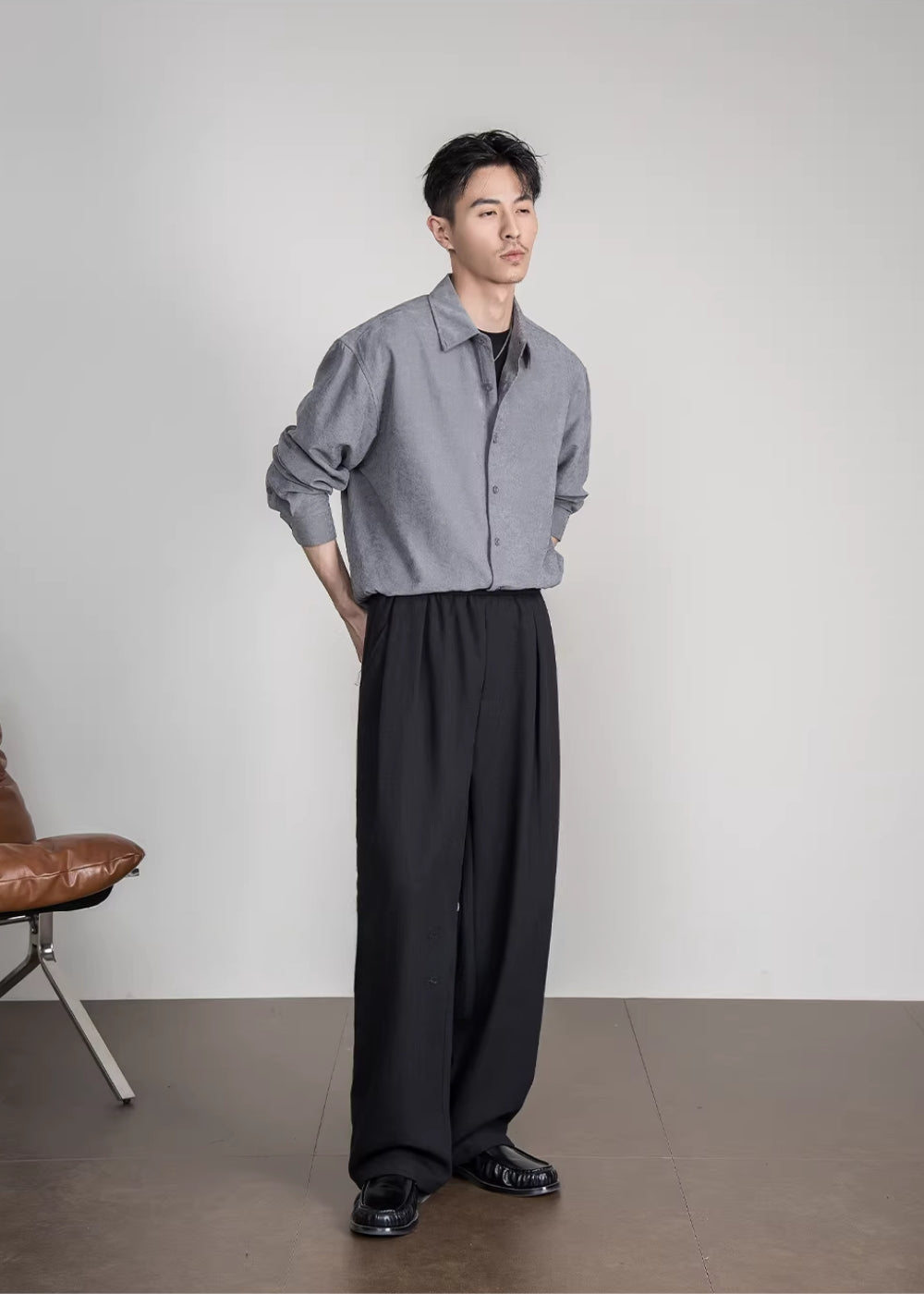 Smooth Matte Loose Shirt  #FS032
