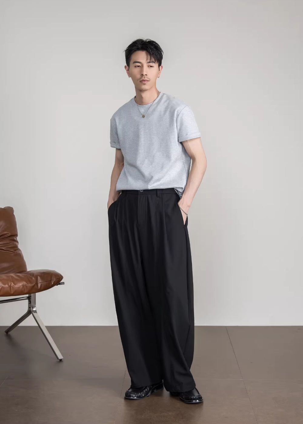 Cotton Ease Wide Trousers  #FS040