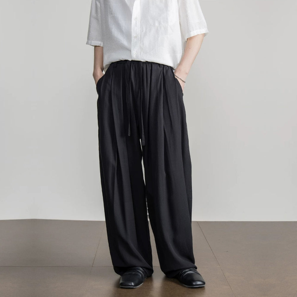 Drape Lyocell Tuck Pants  #FS058