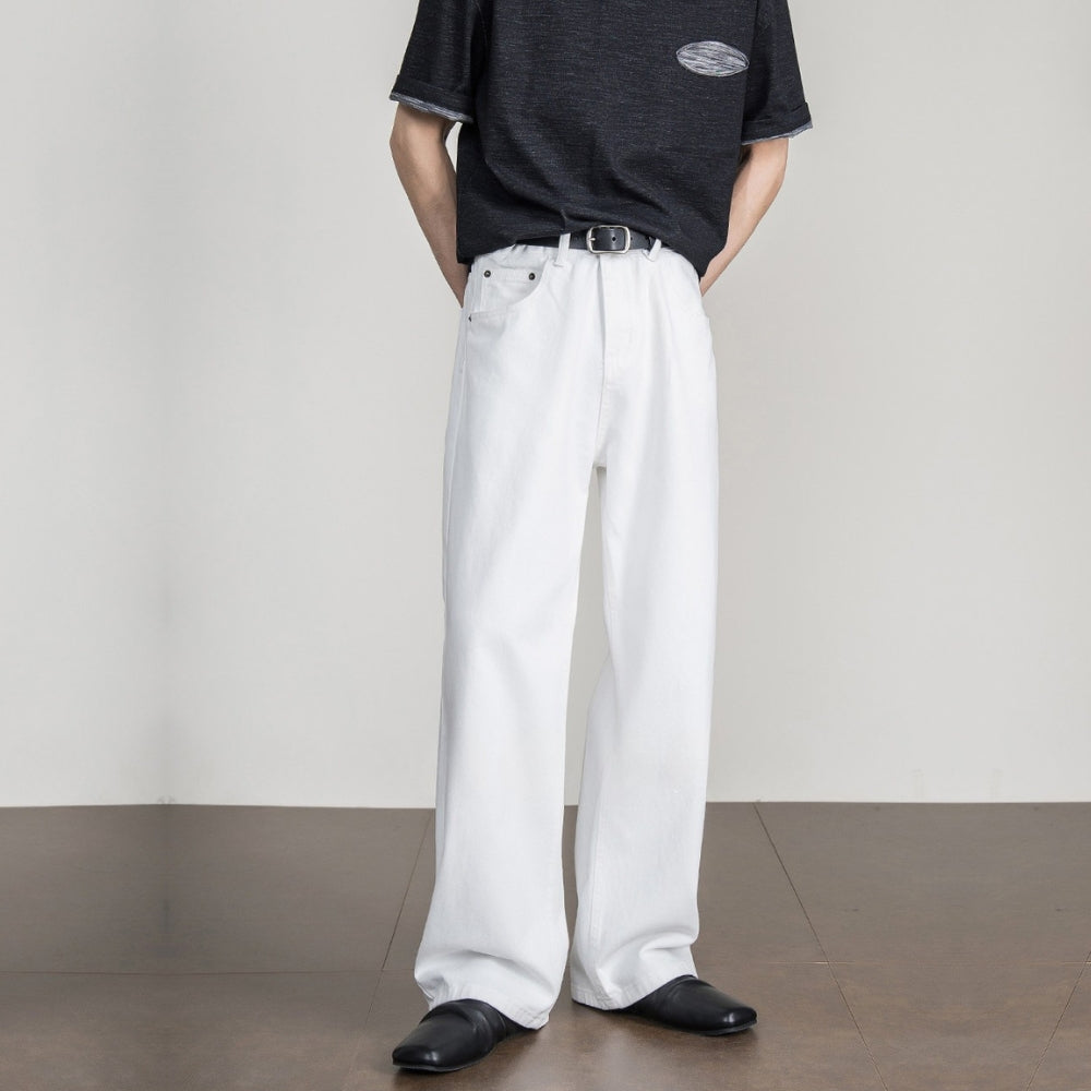 Natural Cotton Wide Straight Jeans  #FS080