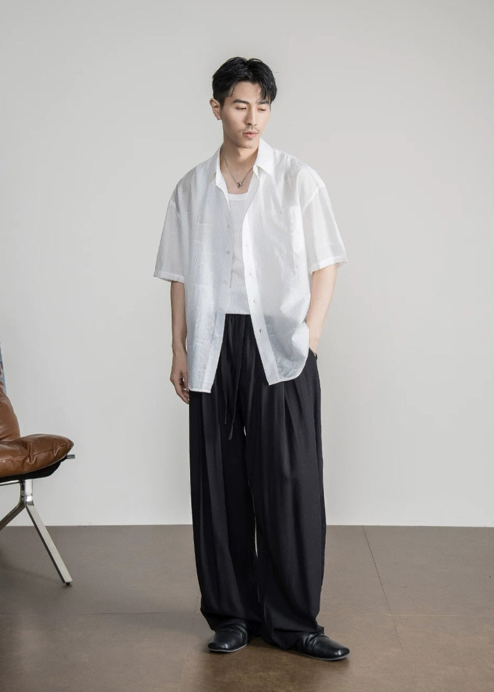 Drape Lyocell Tuck Pants  #FS058