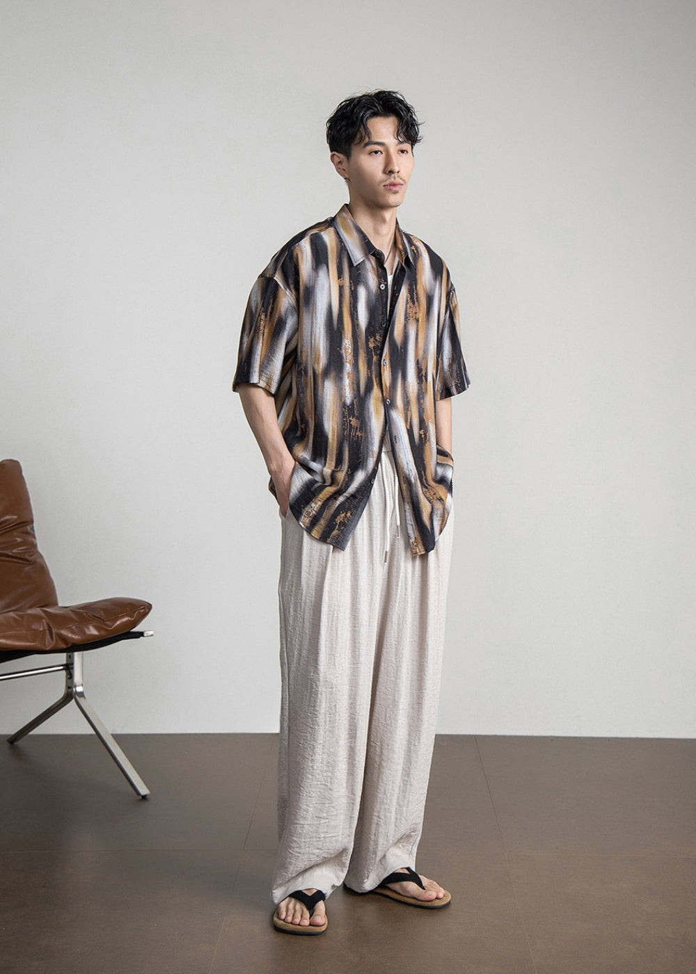 Breezy Crinkle Wide Pants  #FS106