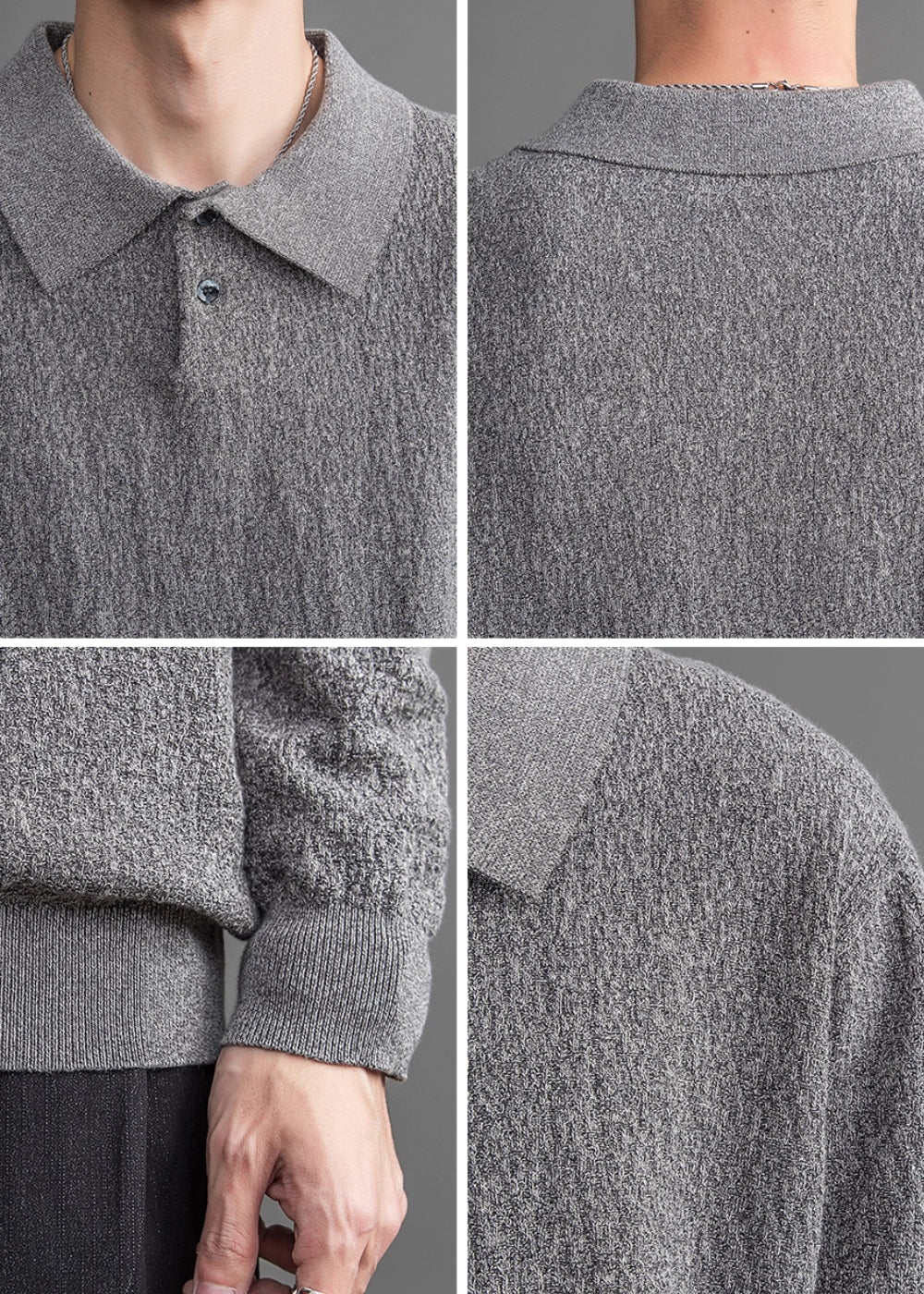 Melange Relax Polo Knit  #FS003
