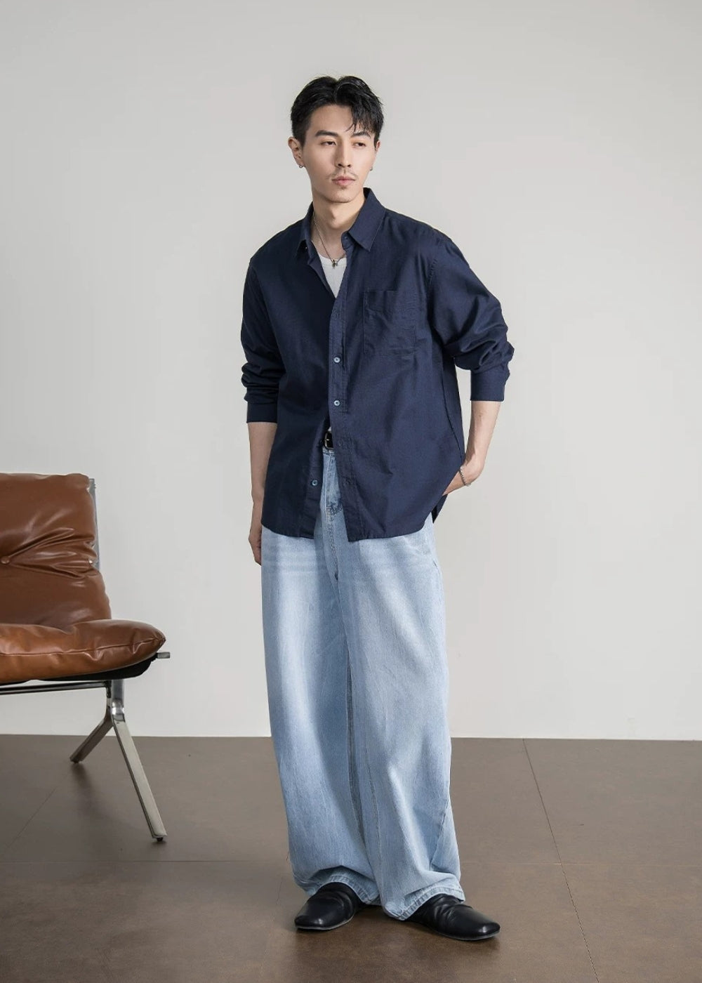 Calm Linen Loose Shirt  #FS055