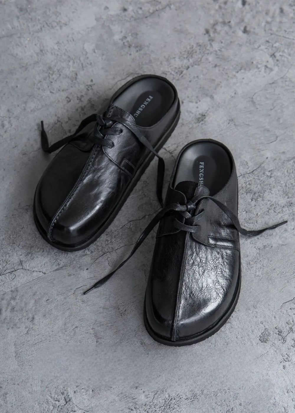 Classic Tie Leather Mule  #FS015