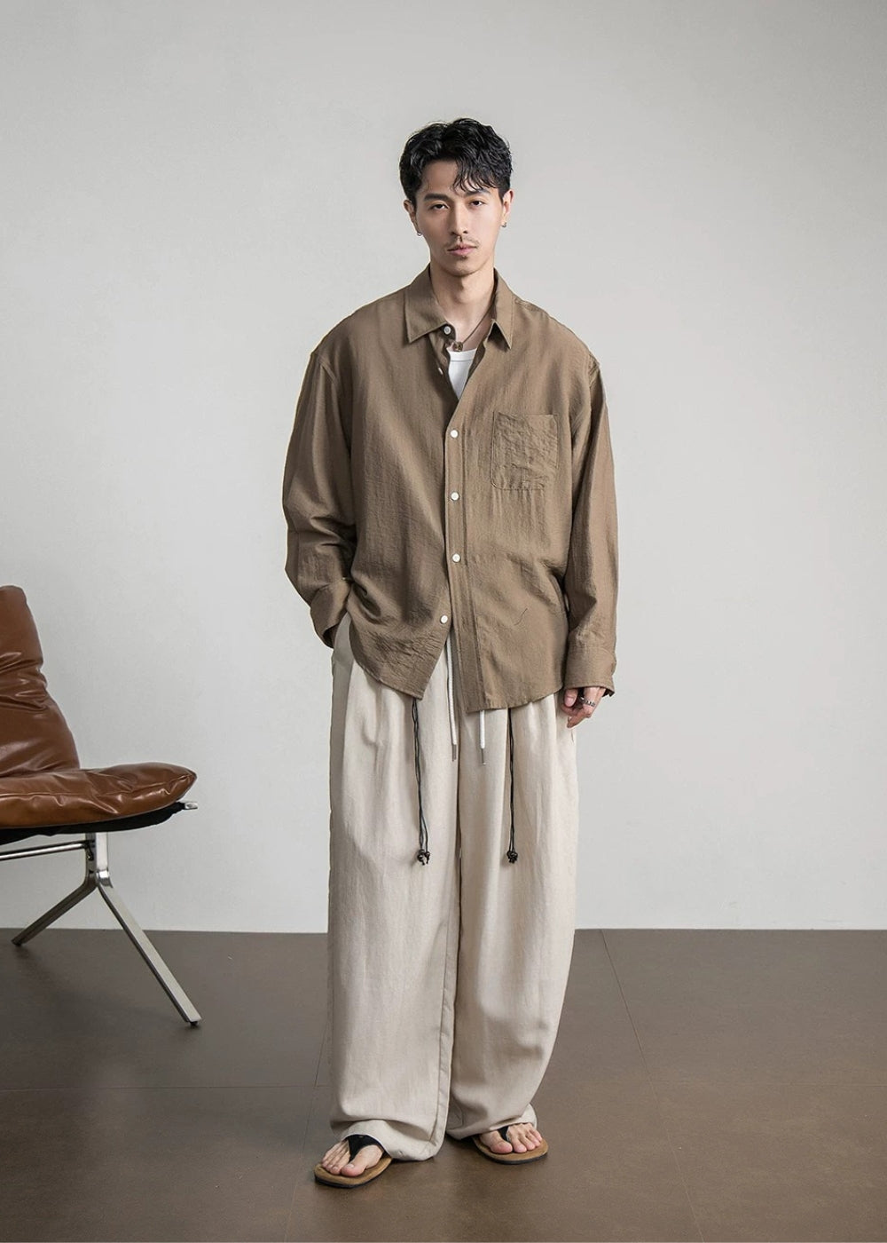 Airy Linen Relax Shirt  #FS030