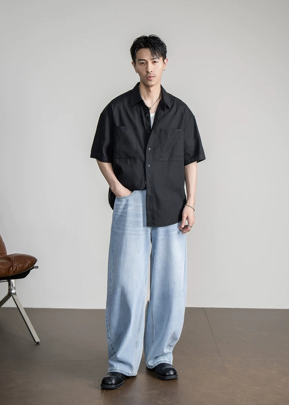 Fluid Lyocell Loose Shirt  #FS095