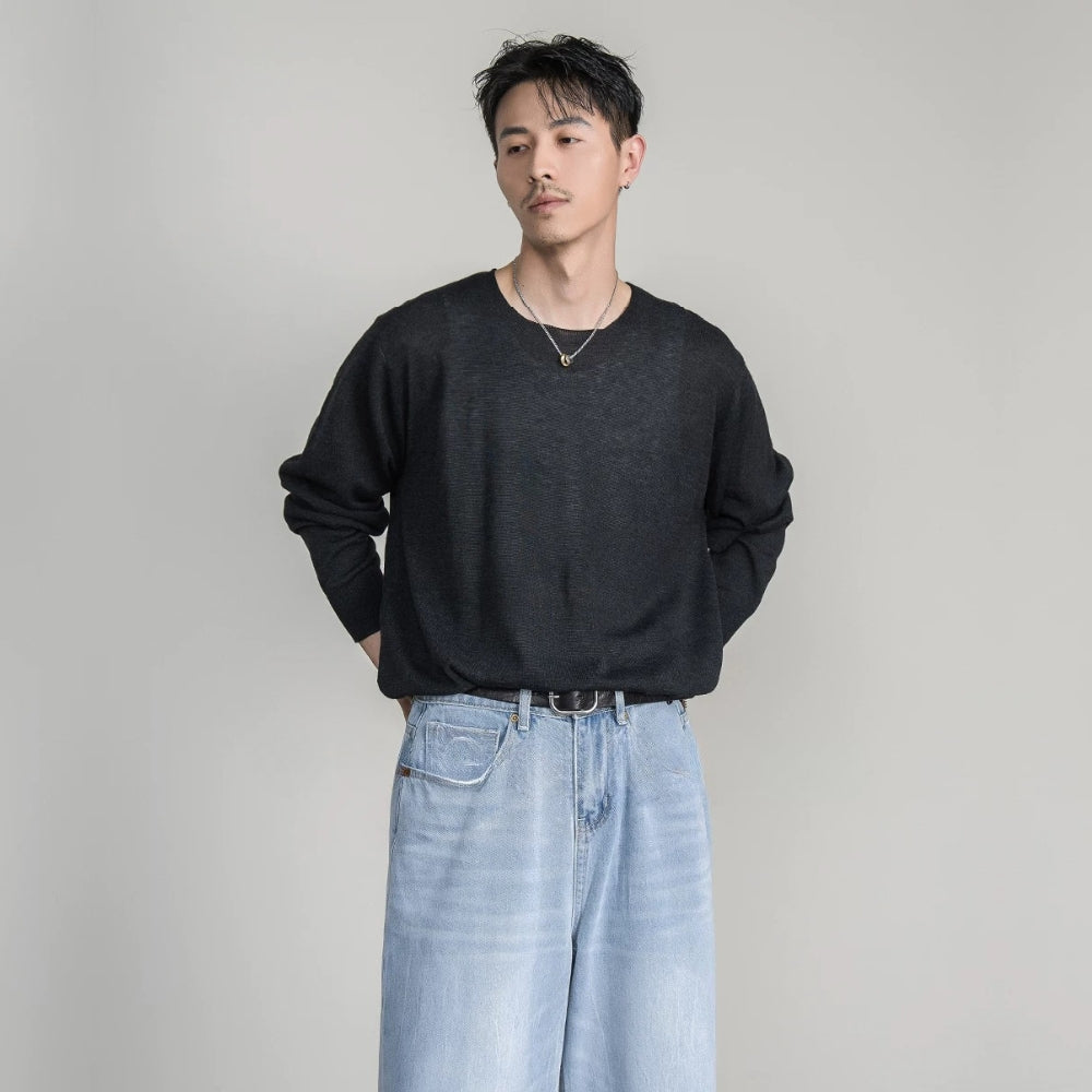 Soft Gauge Wool Crew Knit  #FS050