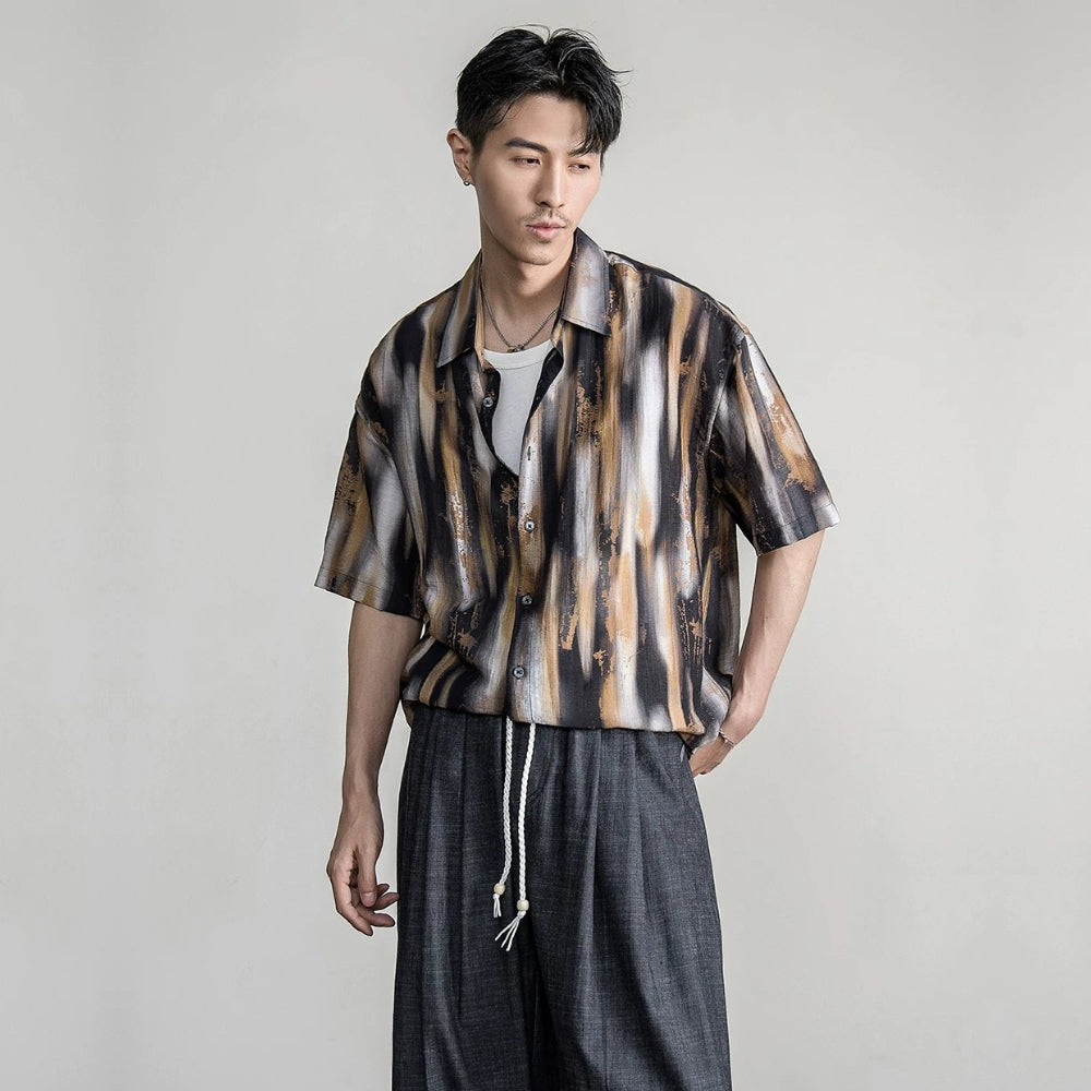 Abstract Gradient Loose Shirt  #FS084