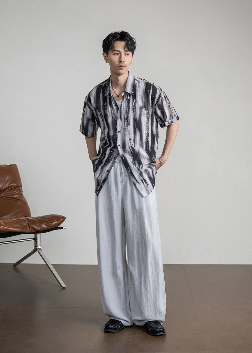 Tencel Blend Wide Drape Pants  #FS093