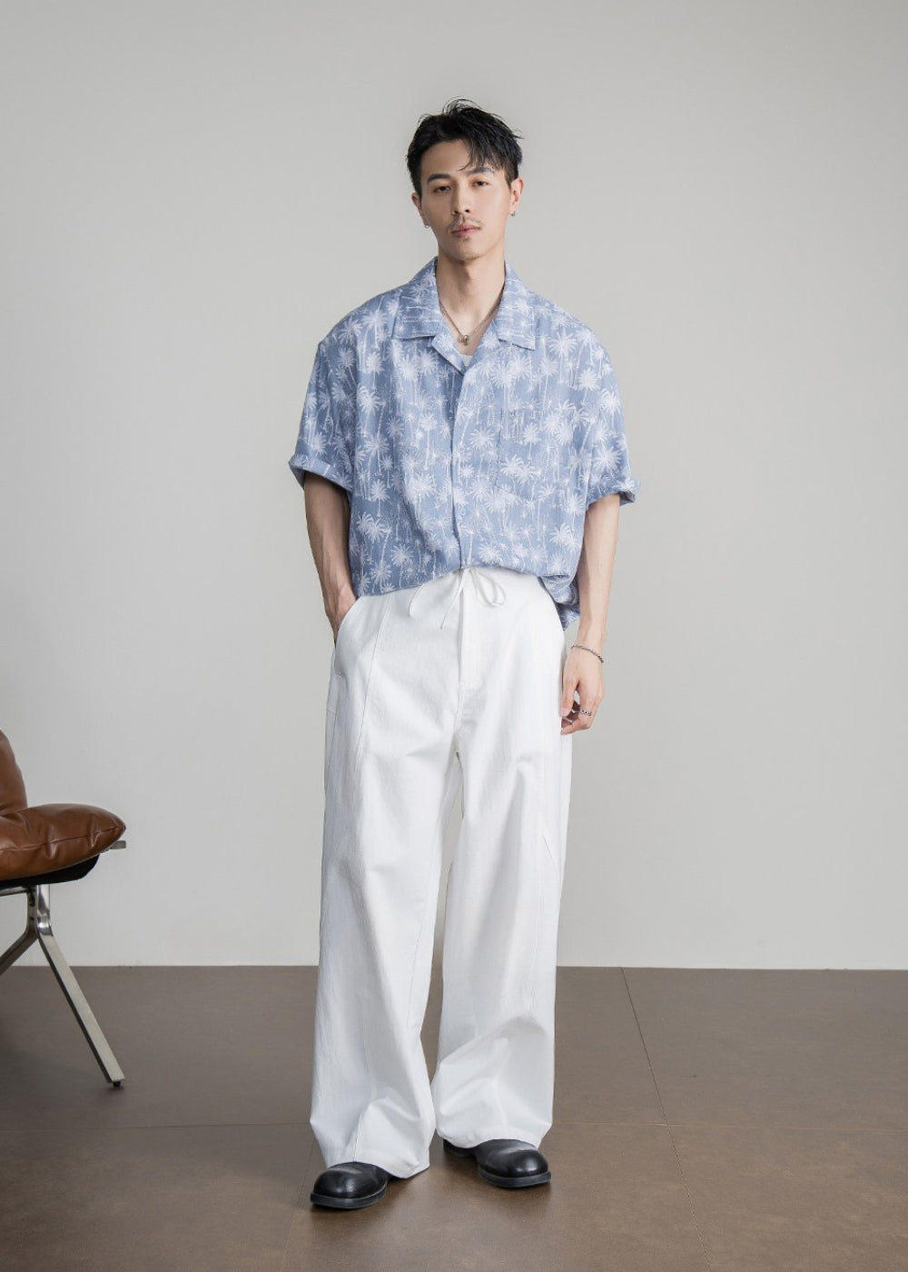 Retro Hawaiian Cuban Collar Shirt  #FS092