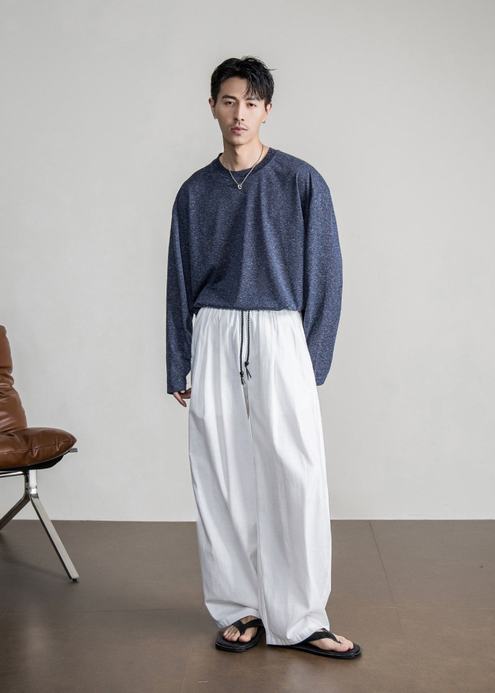 Grain Linen Drape Long Sleeve  #FS066