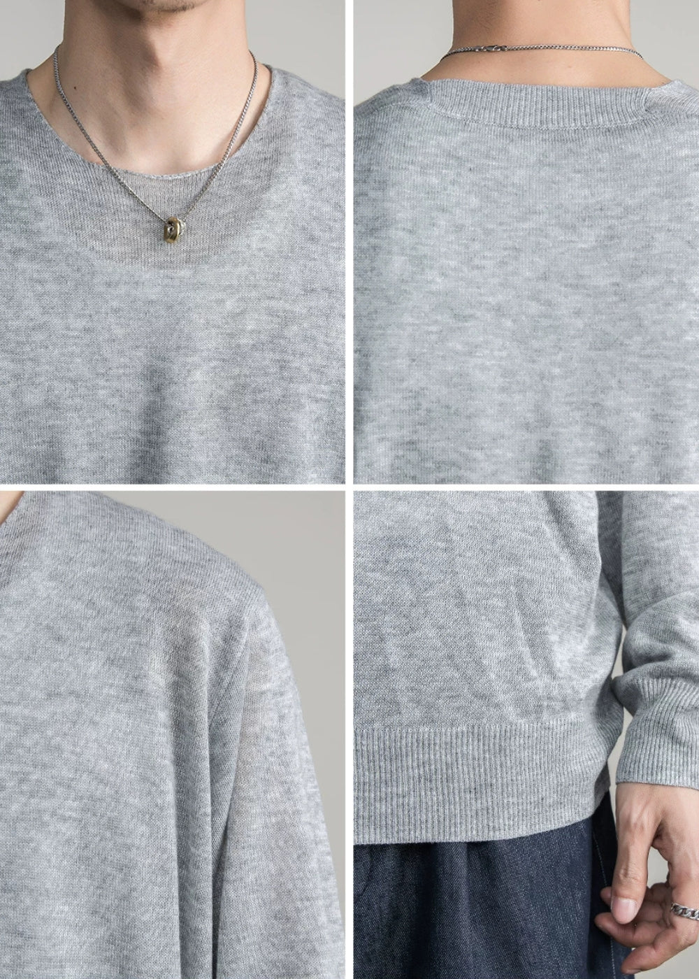 Soft Gauge Wool Crew Knit  #FS050