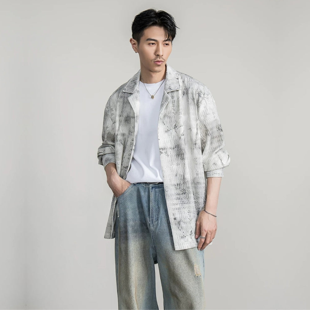 Wave Knit Cuban Loose Shirt  #FS056