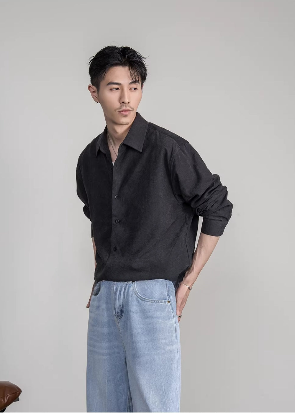 Smooth Matte Loose Shirt  #FS032