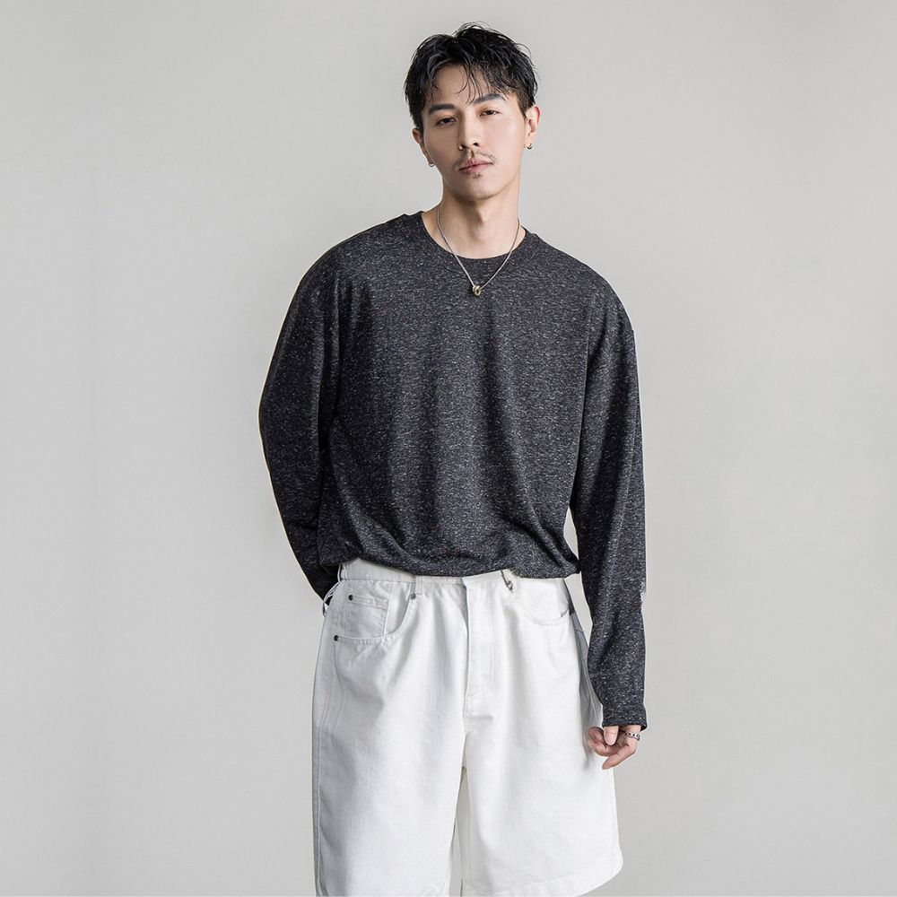Grain Linen Drape Long Sleeve  #FS066