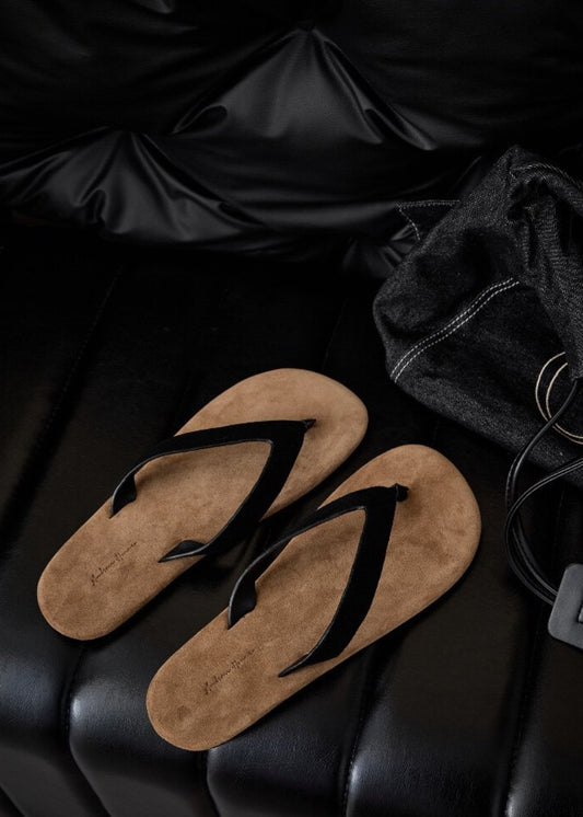 Minimal Leather Thong Sandals  #AS001