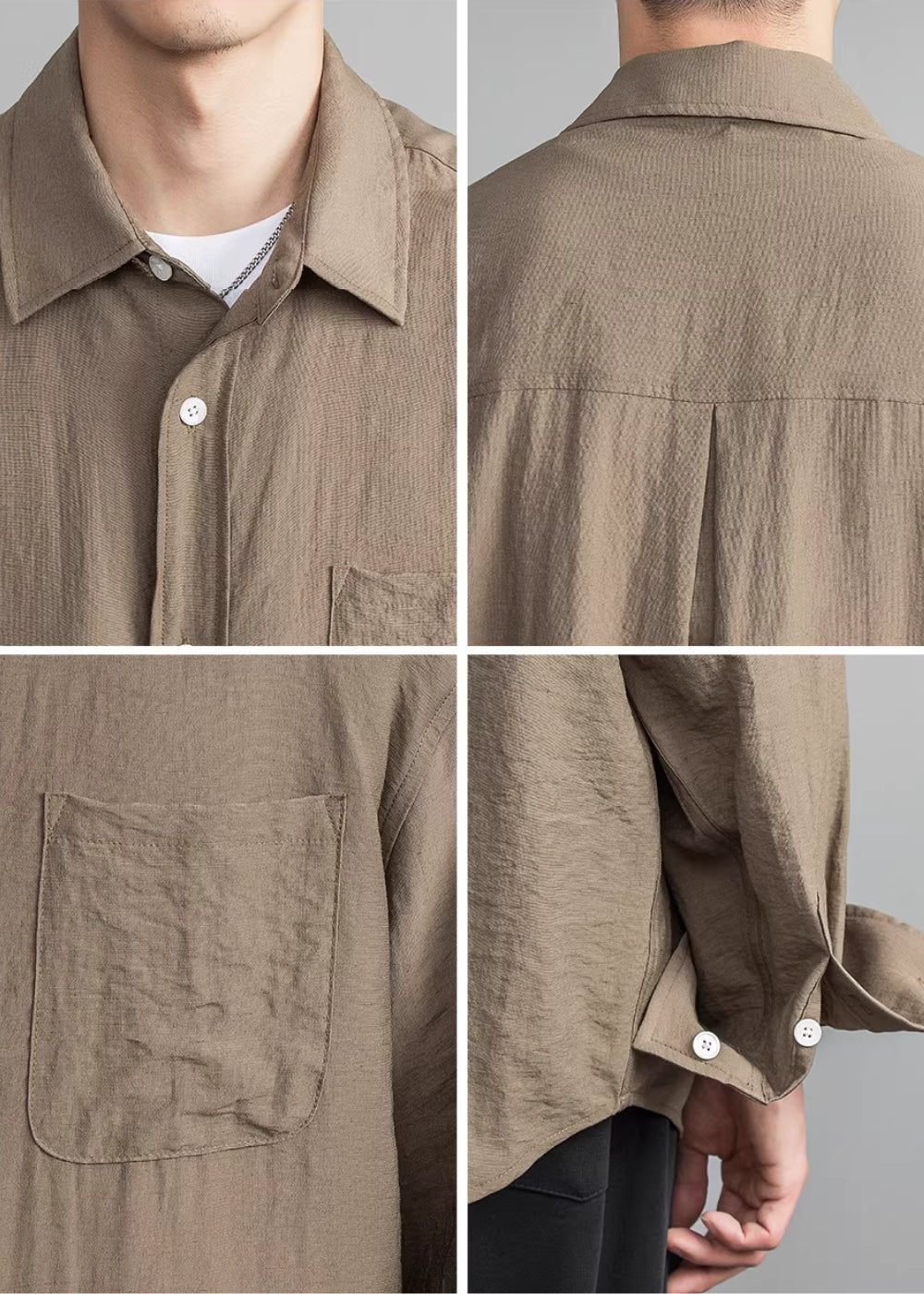 Airy Linen Relax Shirt  #FS030