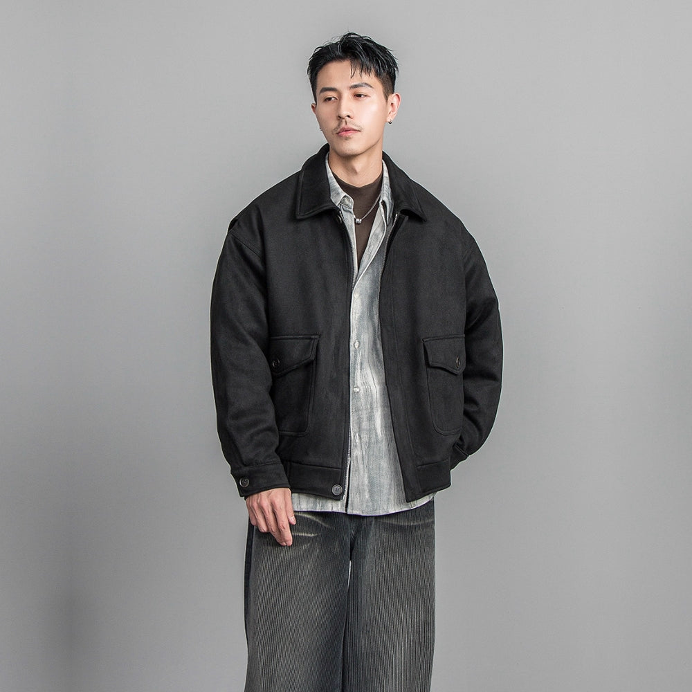 Velour Texture Retro Blouson  #FS008
