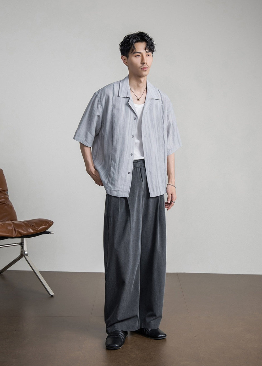 Smart Drape Wide Trousers  #FS097