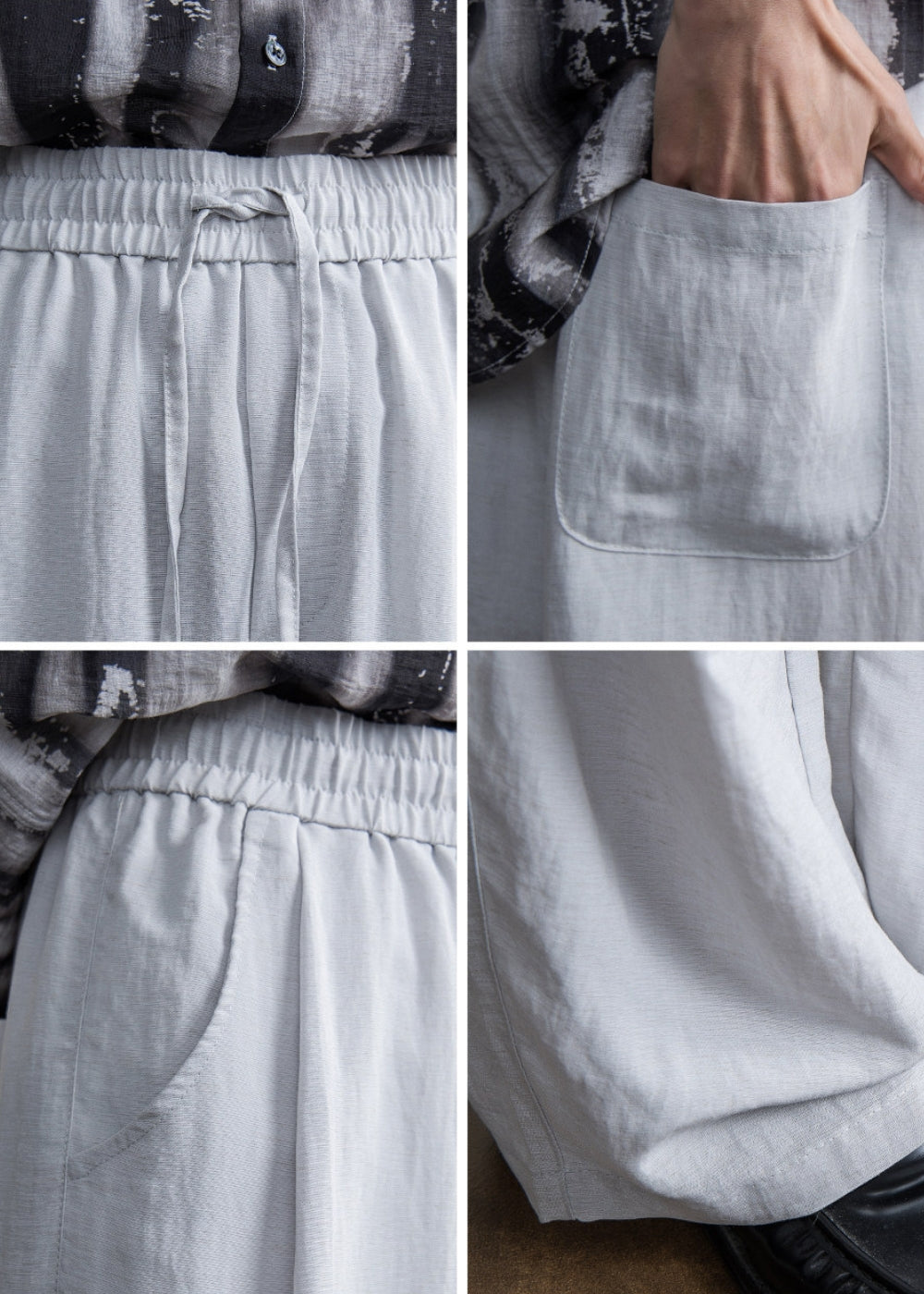 Tencel Blend Wide Drape Pants  #FS093