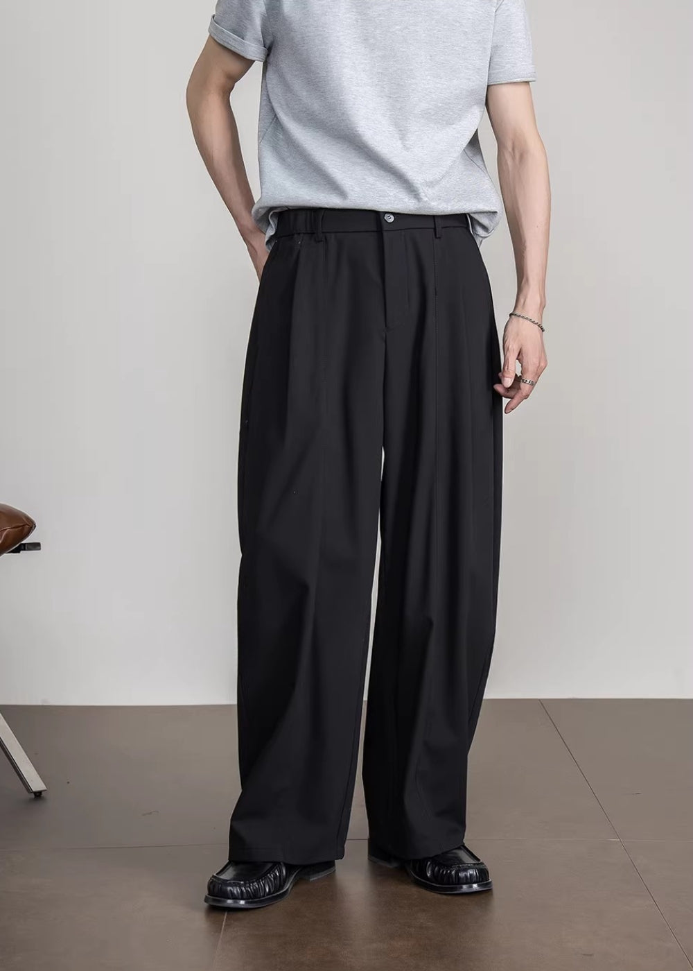 Cotton Ease Wide Trousers  #FS040
