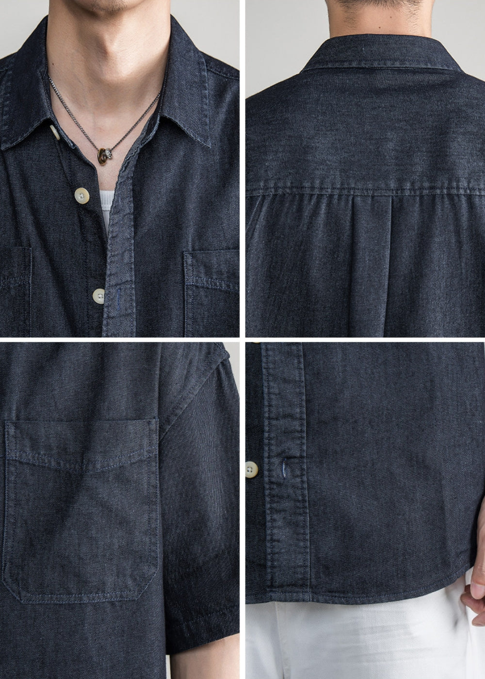Dim Denim Half Sleeve Shirt  #FS059