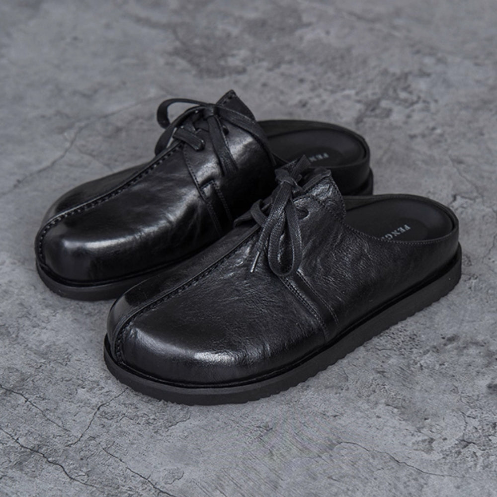 Classic Tie Leather Mule  #FS015