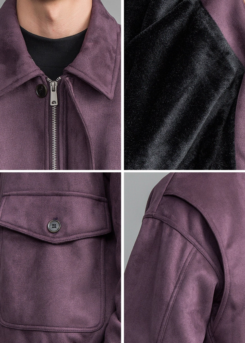 Velour Texture Retro Blouson  #FS008