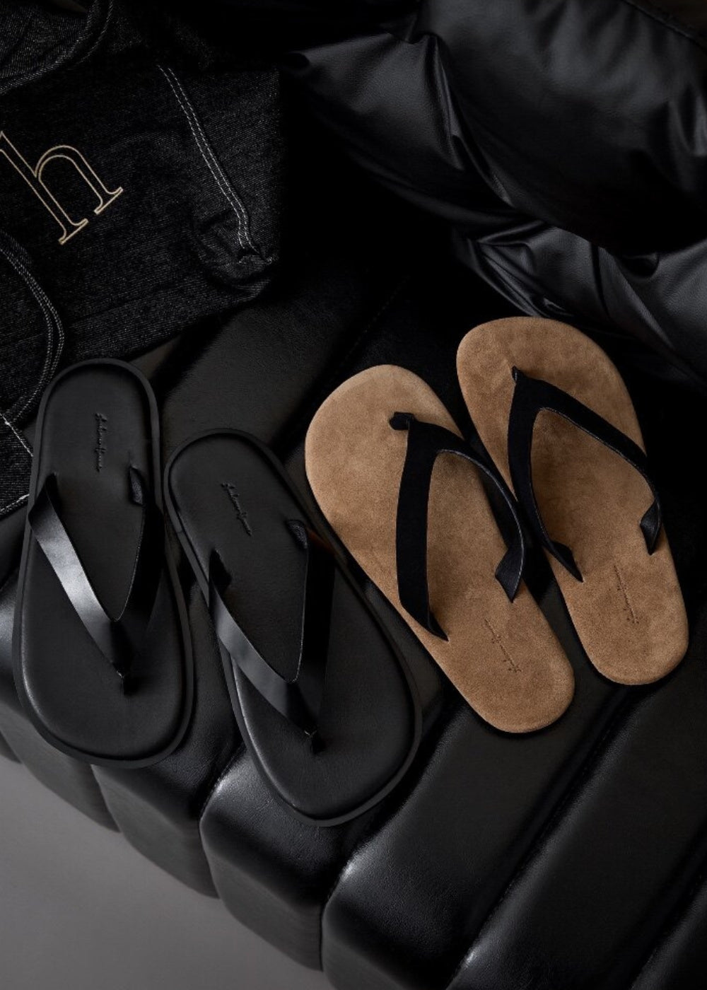 Minimal Leather Thong Sandals  #AS001