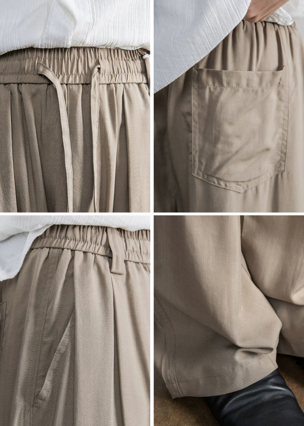Drape Lyocell Tuck Pants  #FS058