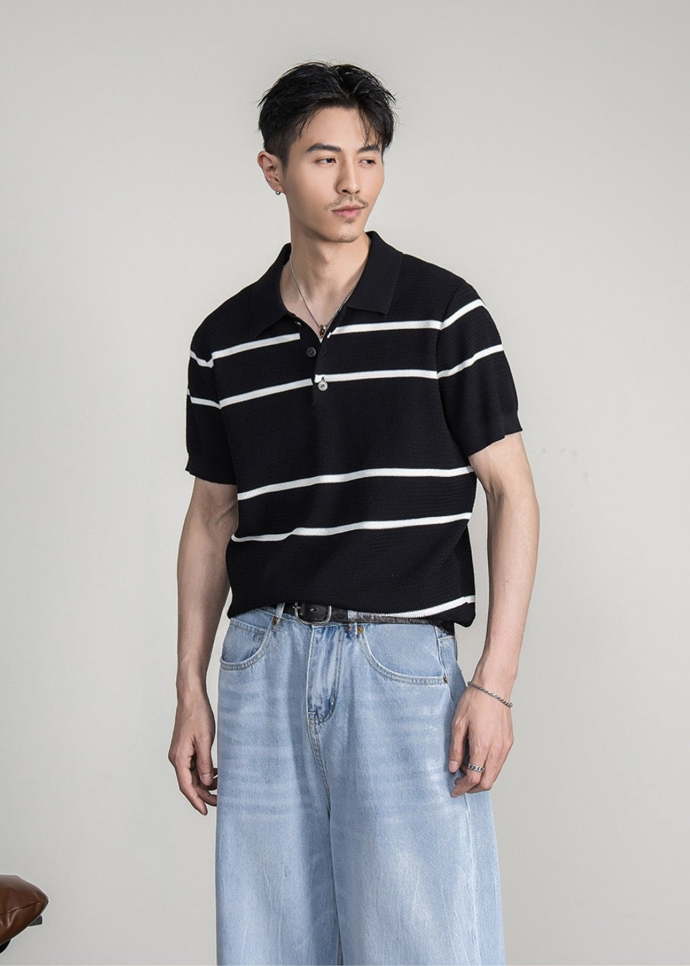 Classic Stripe Lyocell Polo  #FS101