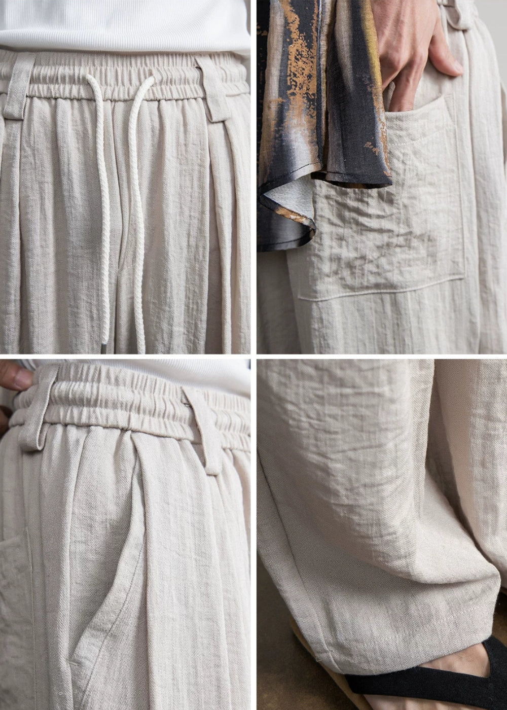 Breezy Crinkle Wide Pants  #FS106