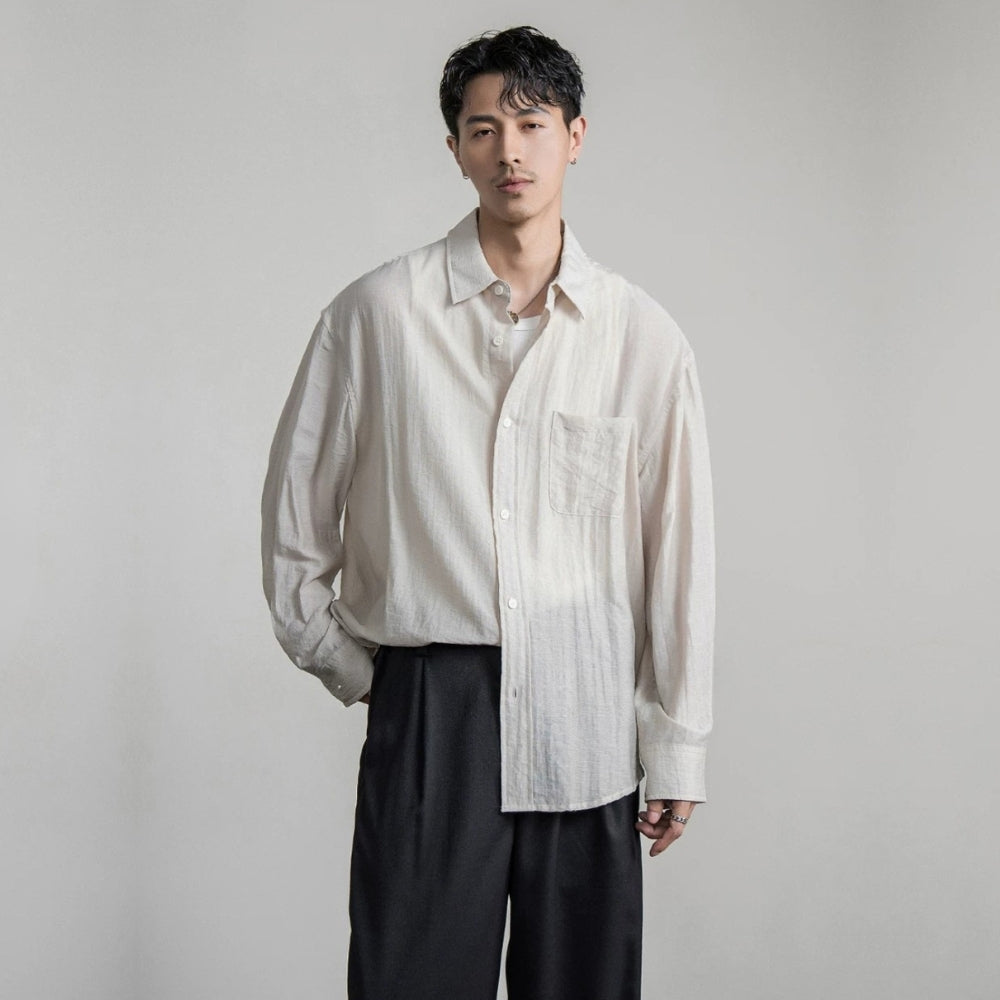 Airy Linen Relax Shirt  #FS030