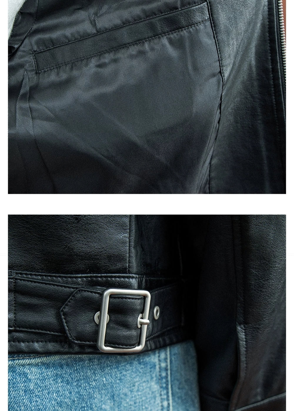 Minimal Faux Leather Jacket  #SF004