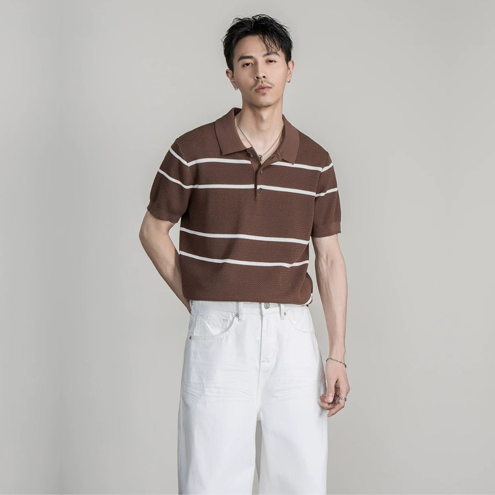 Classic Stripe Lyocell Polo  #FS101