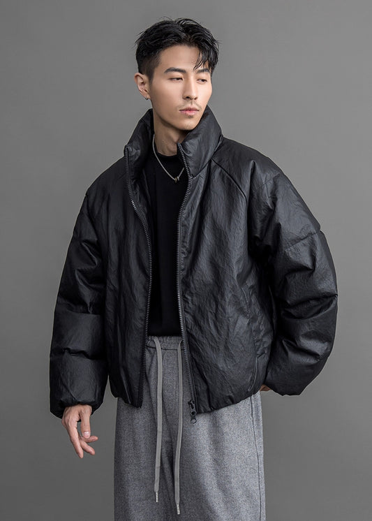 Matte Textured Short Down Jacket  #FS019