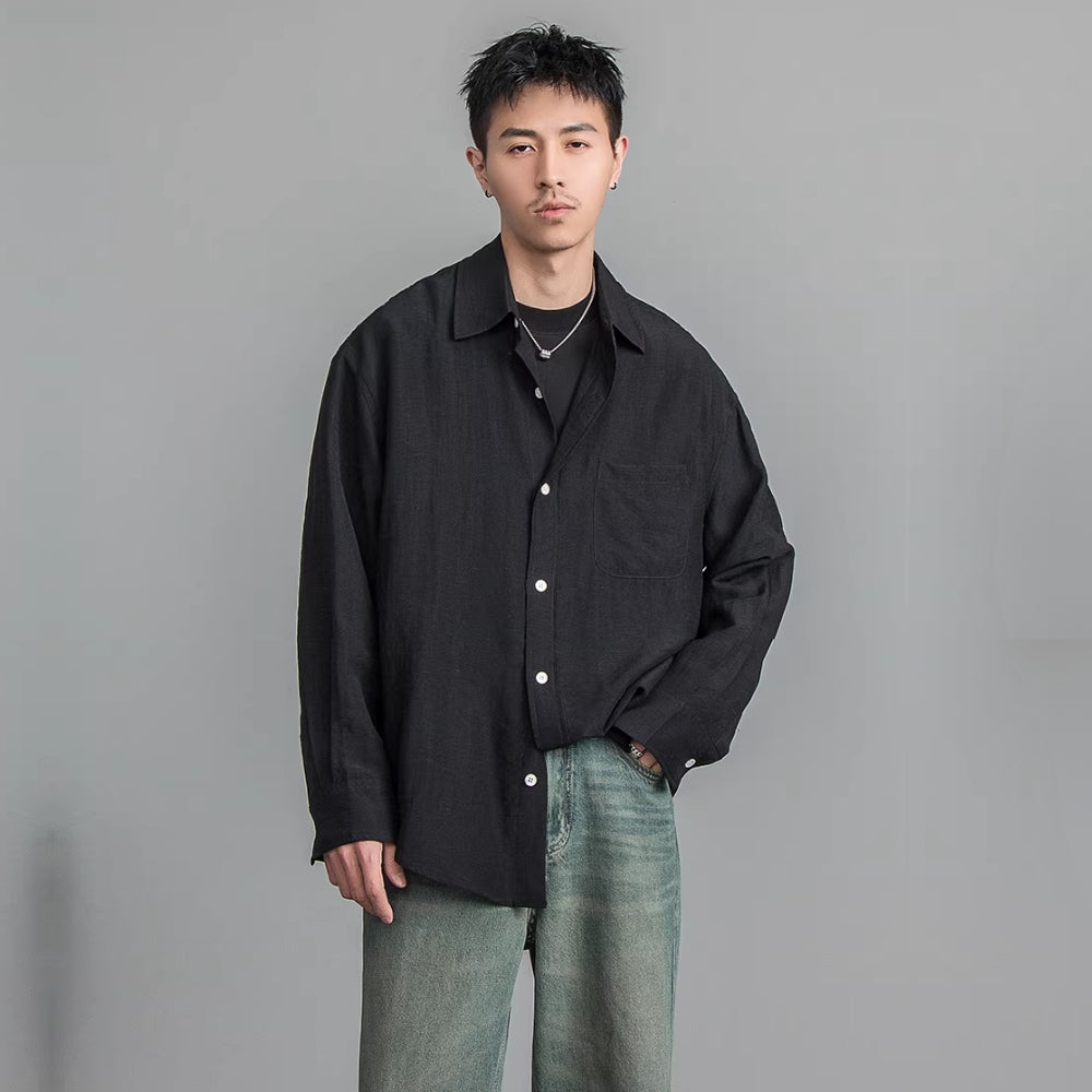 Airy Linen Relax Shirt  #FS030