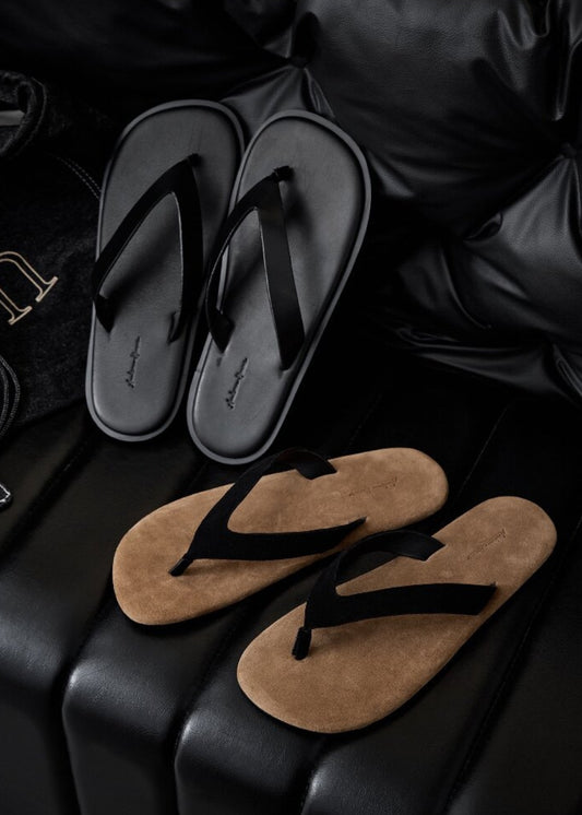 Minimal Leather Thong Sandals  #AS001