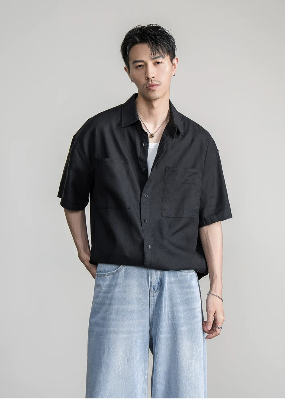 Fluid Lyocell Loose Shirt  #FS095