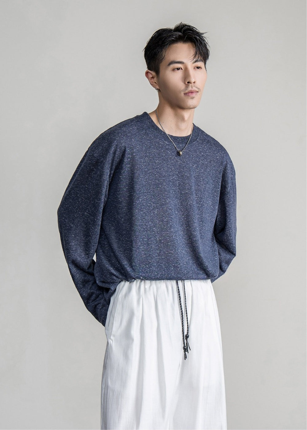 Grain Linen Drape Long Sleeve  #FS066