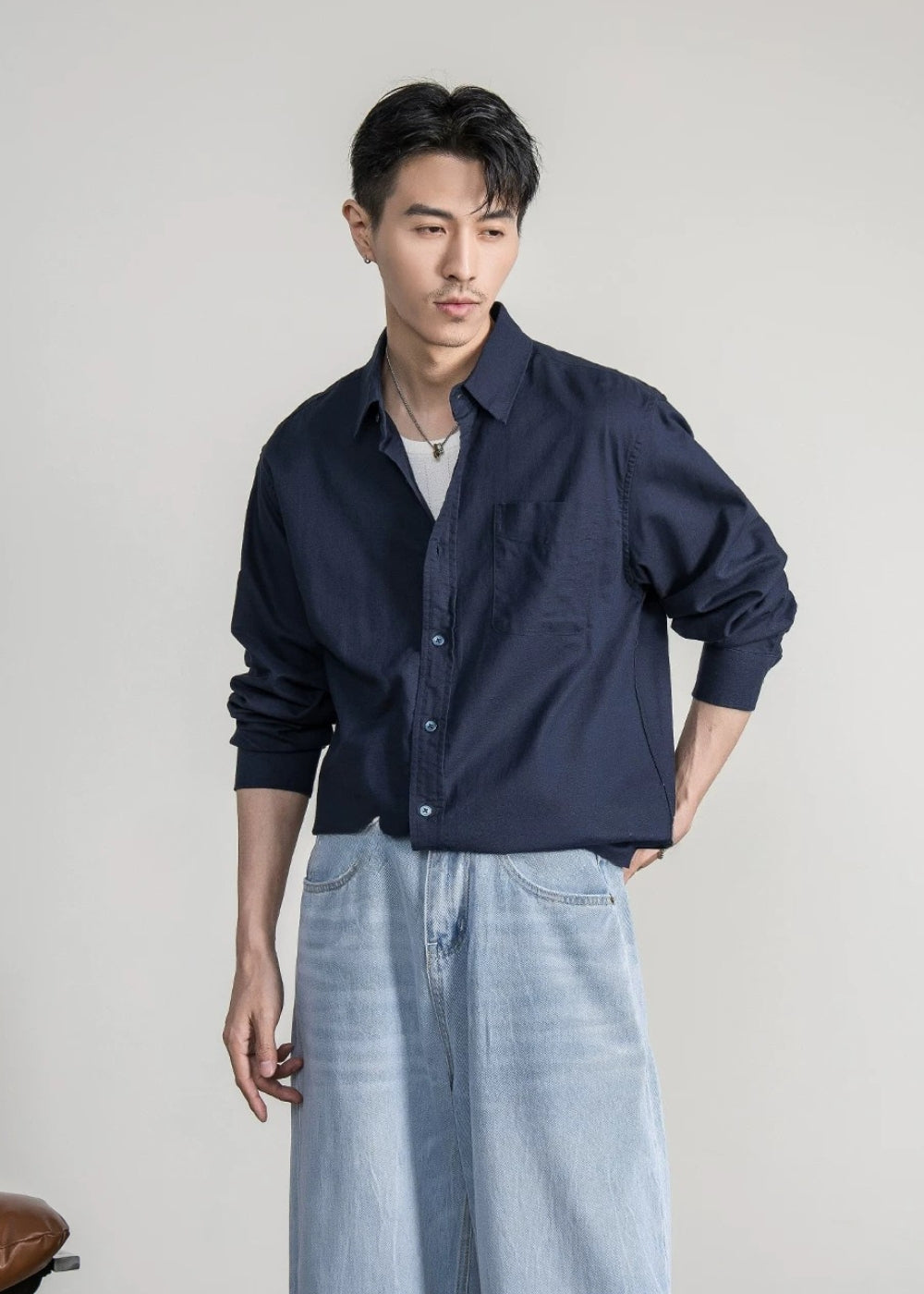 Calm Linen Loose Shirt  #FS055