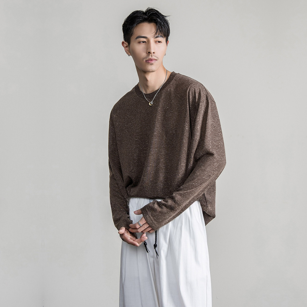 Grain Linen Drape Long Sleeve  #FS066