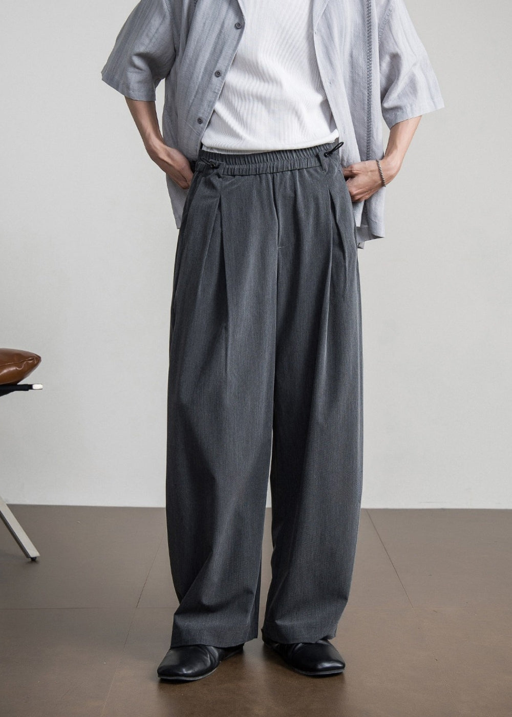 Smart Drape Wide Trousers  #FS097