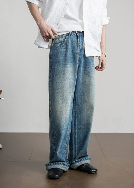 Vintage Wash Wide Jeans  #FS104