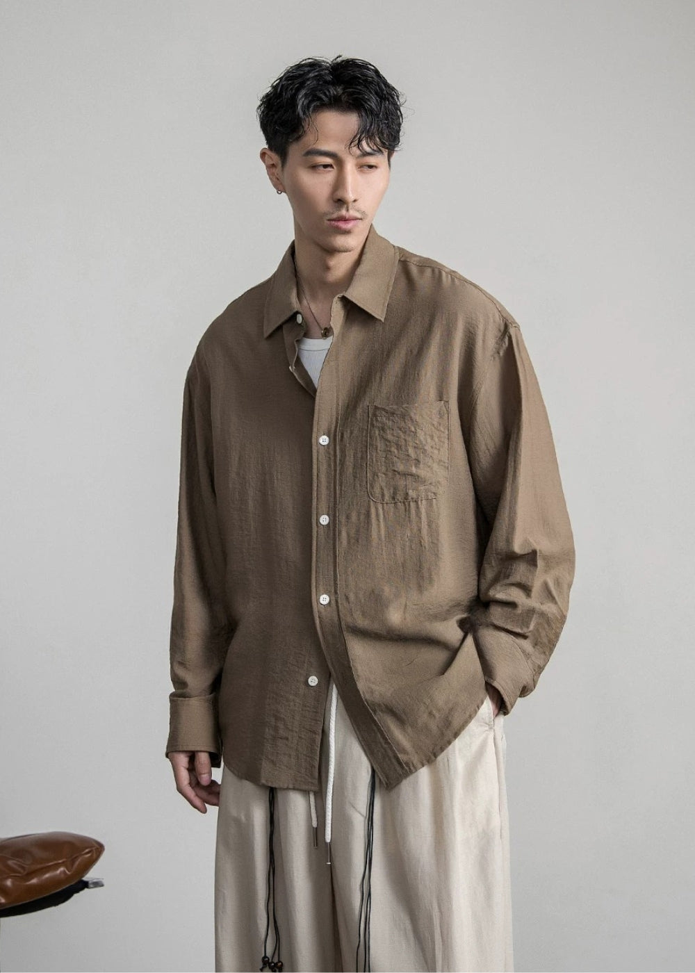 Airy Linen Relax Shirt  #FS030