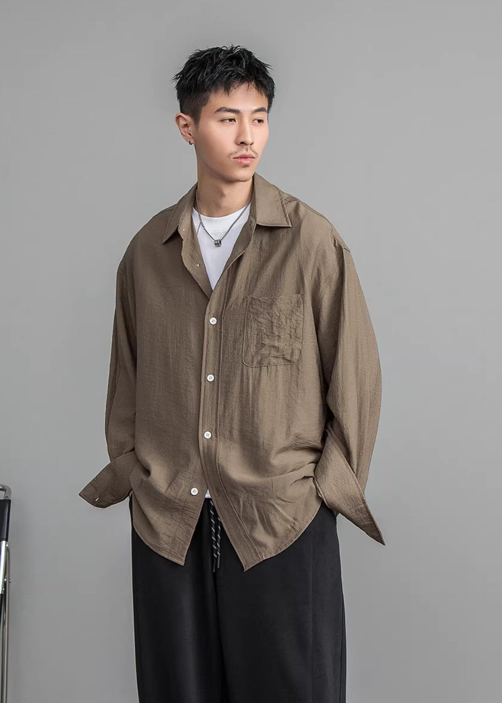 Airy Linen Relax Shirt  #FS030