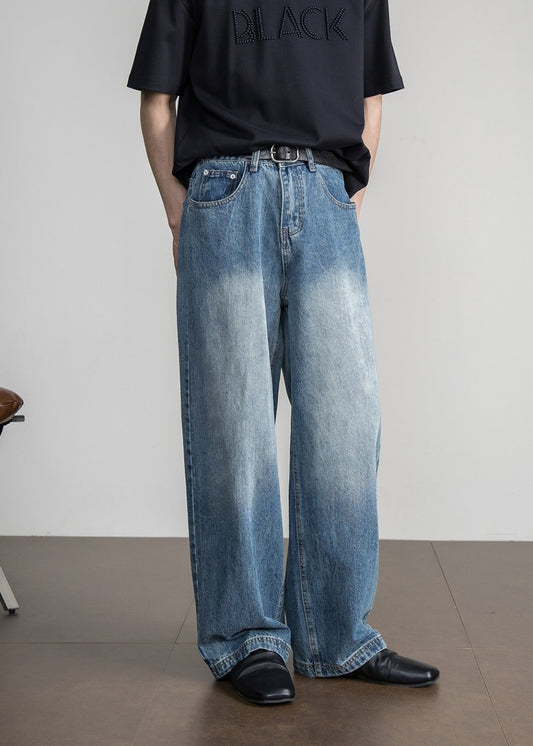 Classic Blue Wide Straight Jeans  #FS079