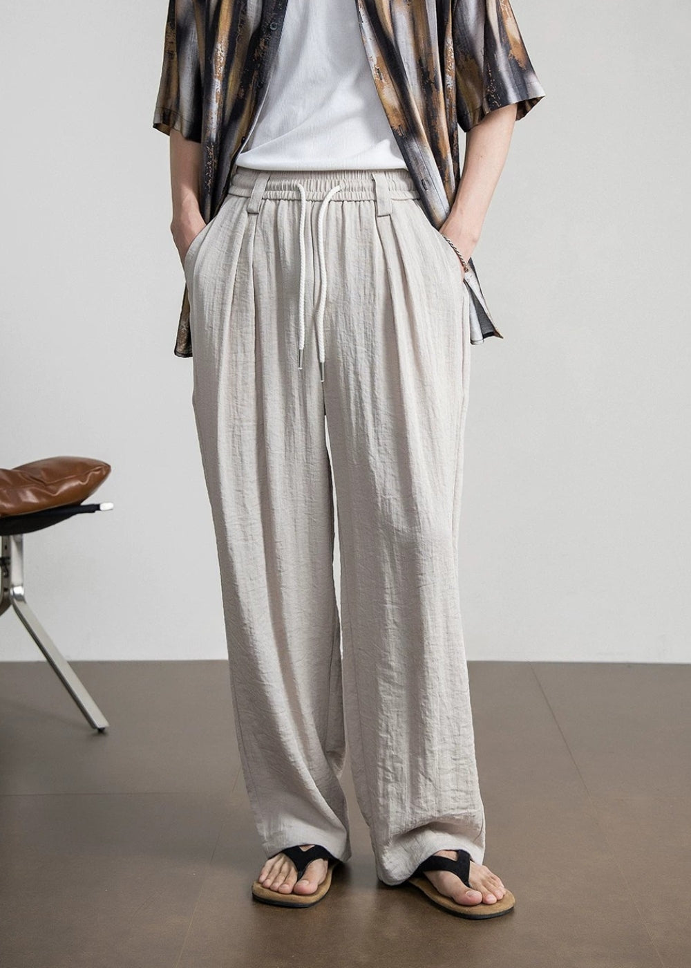 Breezy Crinkle Wide Pants  #FS106